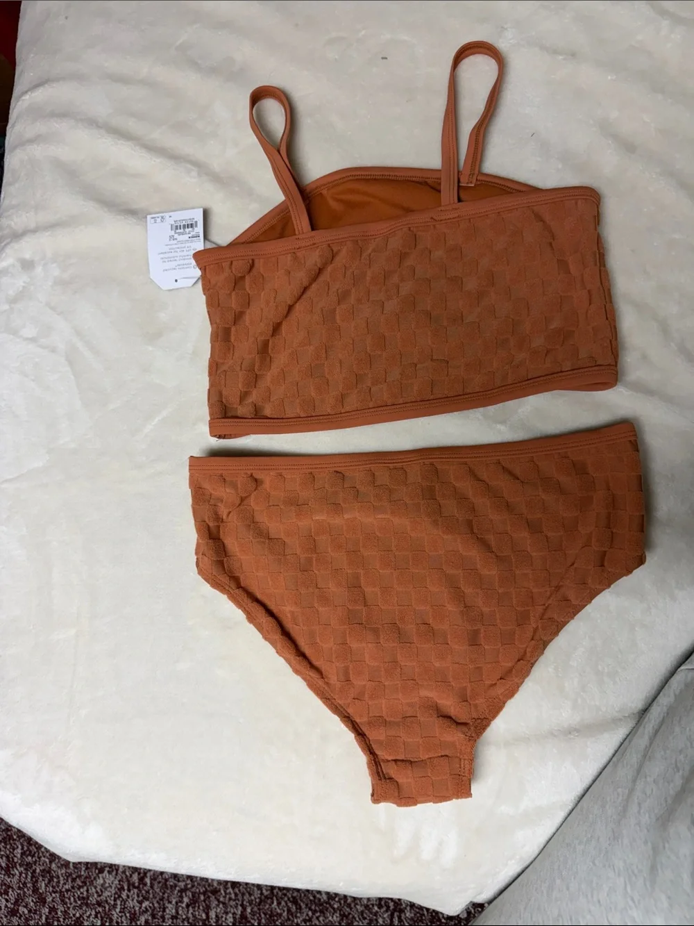 Little & Co Kids' Rust Textured Bikini Set - Rust